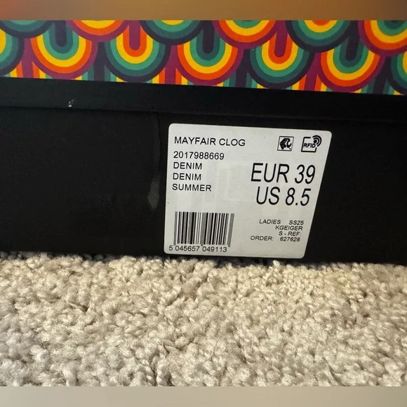 Kurt Geiger Women's Denim Blue Studded Clogs - Picture 10 of 11